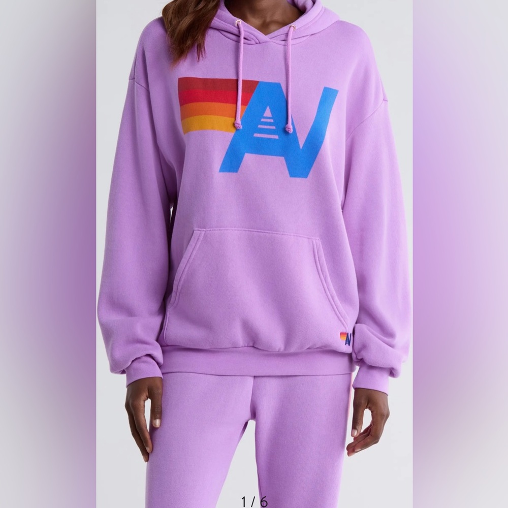 Aviator Nation NWT purple pullover hoodie size XL